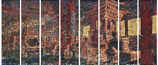 N_either11c02_2011_250x70cm 8pieces_oil on linen